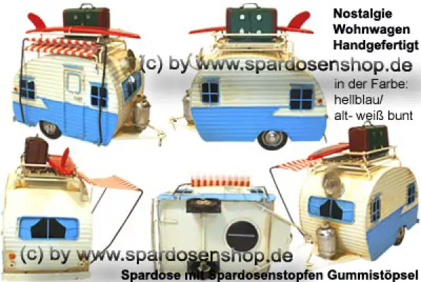 Nostalgie Wohnwagen hellblau Gesamt Nostalgie Wohnwagen hellblau Gesamt
